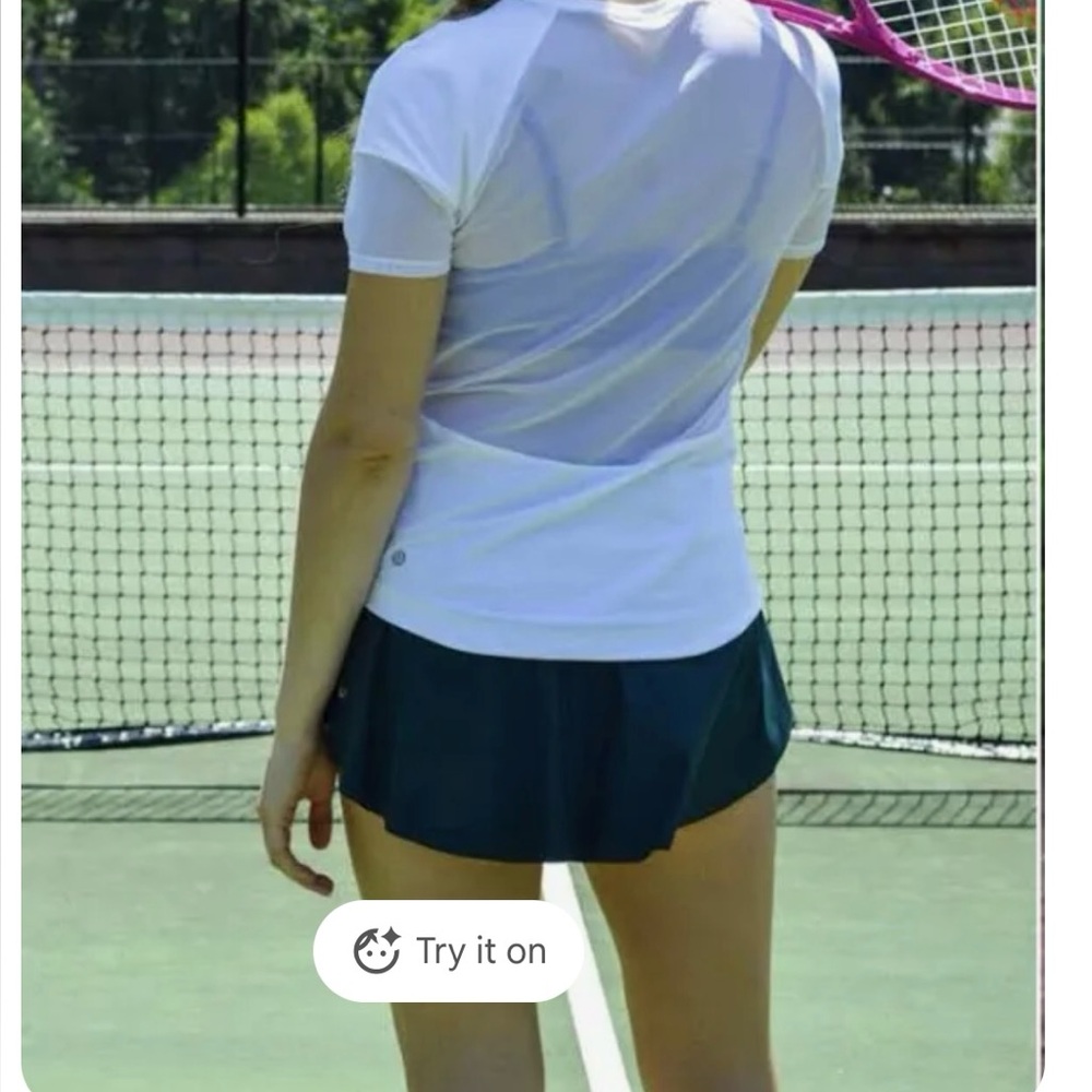 Lululemon Athletica Sheer White Short Sleeve Top